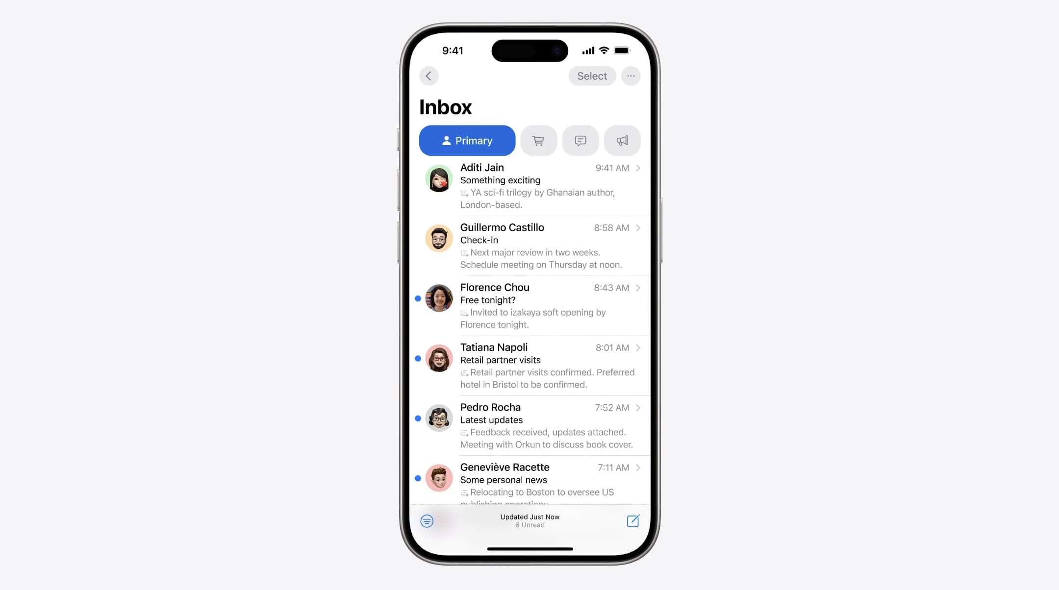 Apple Mail dans iOS 18